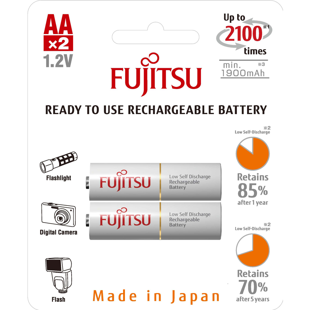 FUJITSU HR-3UTCEX-2B WHITE AA 2x