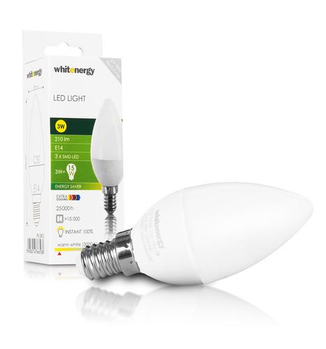 Fotografie WHITENERGY LED žárovka, 3xSMD2835, C30, E14, 3W, bílá mléčná 09903