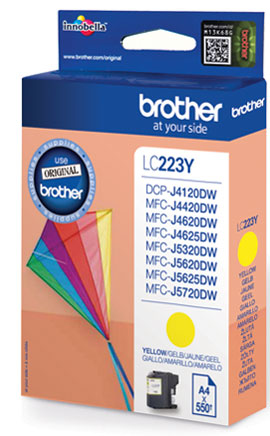 Fotografie BROTHER LC-223Y (inkoust yellow, 600 str.@ 5% draft)