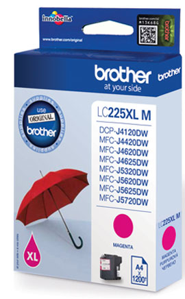 Fotografie BROTHER LC-225XLM (inkoust magenta, 1 200 str.@ 5% draft)