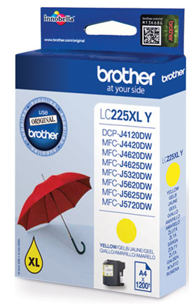 Fotografie BROTHER LC-225XLY (inkoust yellow, 1 200 str.@ 5% draft)
