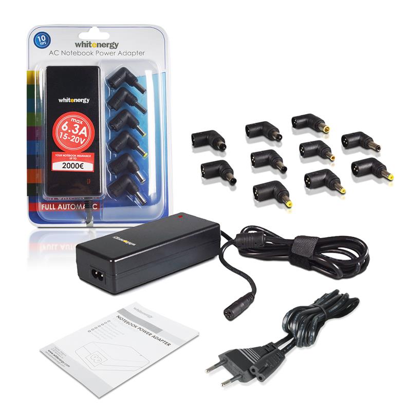 Whitenergy univerzální notebookový AC adaptér 90W (10 konektorů) 08343