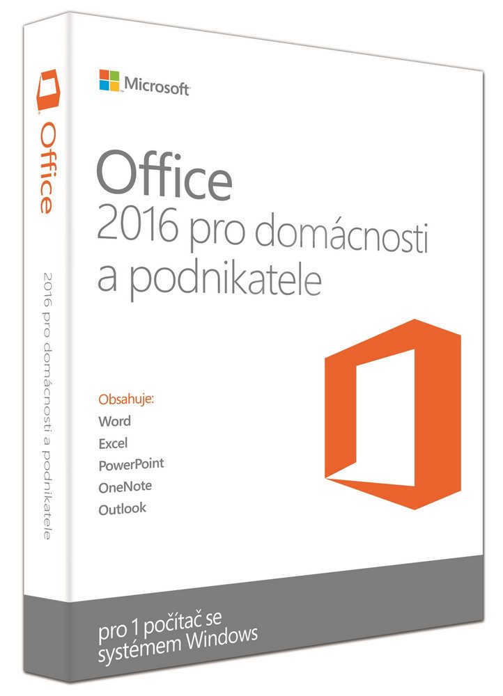 Microsoft Office 2016 pro domácnosti a podnikatele 32/64 bit Czech Eurozone Medi