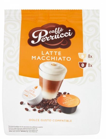 Caffe Perrucci Latte Macchiato 8+8 kapslí ( DOLCE gusto kompatibilní)