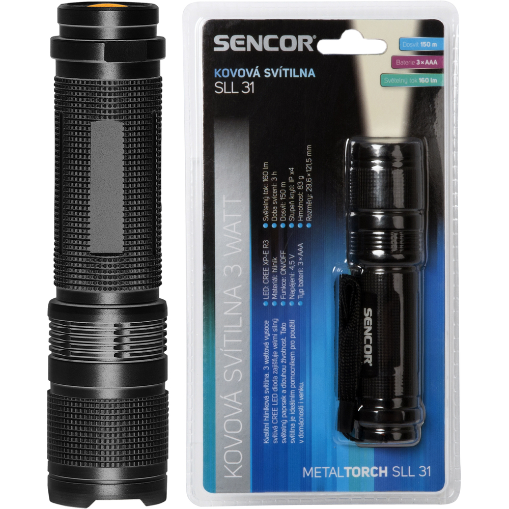 SENCOR SLL 31 SVÍTILNA ALU 3WATT 3xAAA