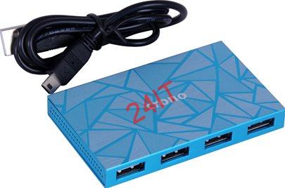 HUB Crono 7 portů, USB 2.0, hliník, modrý