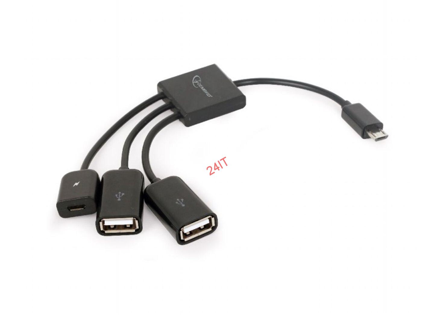 GEMBIRD CABLEXPERT, OTG 2x USB A samice,1x USB micro samice