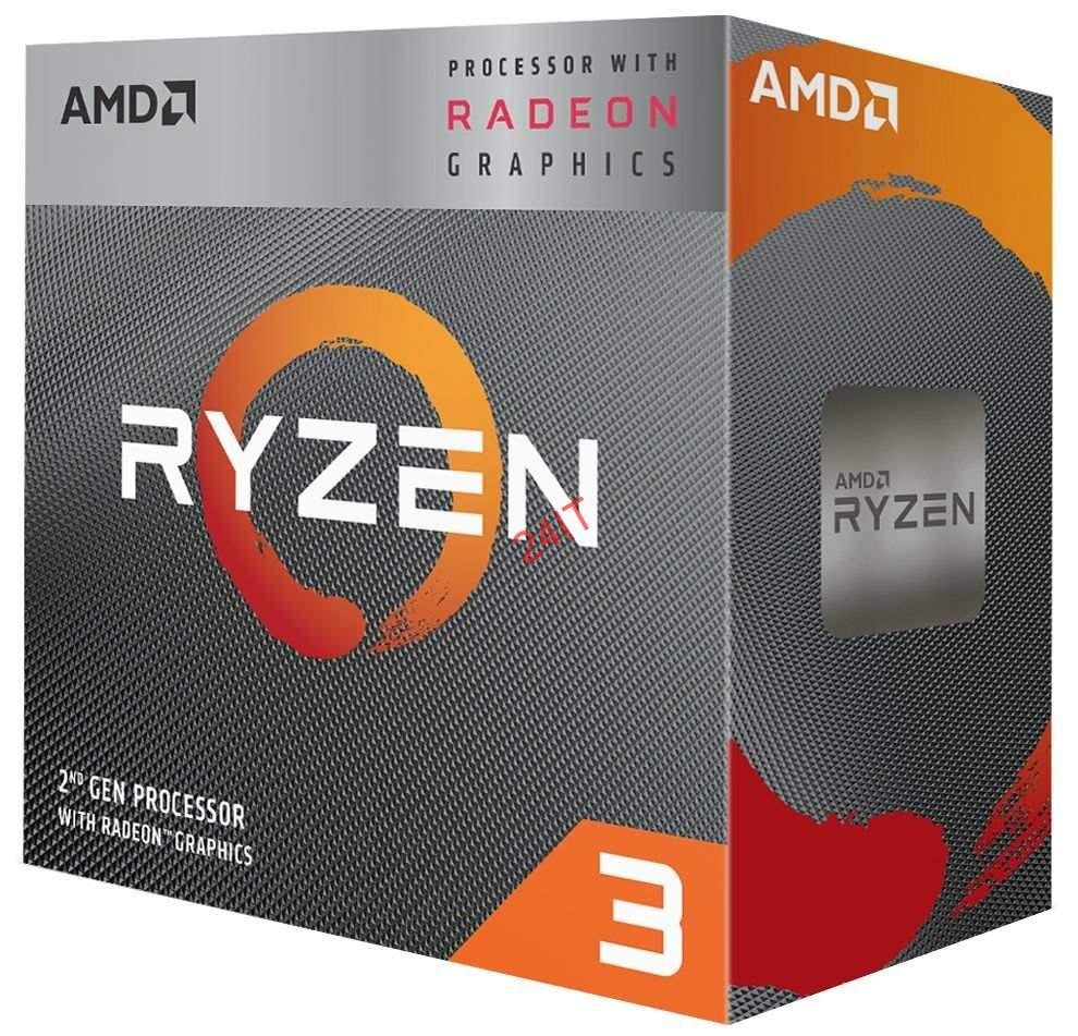 AMD Ryzen 3 3200G Box AM4 (4core, 4x vlákna,3.6/4GHz,6MB cache,65W),RX VEGA8