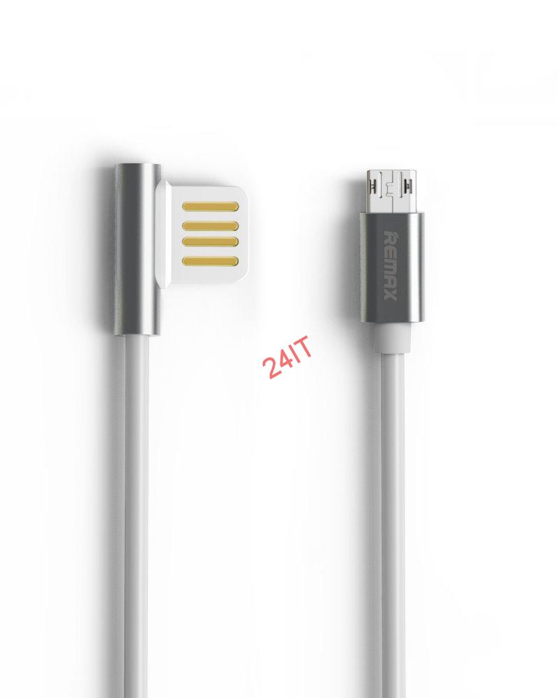 KABEL REMAX RC-054m / USB 2.0 typ A samce na USB 2.0 micro-B / 1m / stříbrný