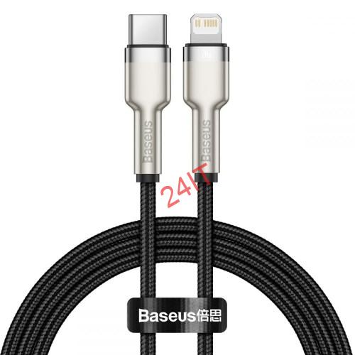 BASEUS Cafule kabel USB C na Lightning  PD 20W 1m, černý