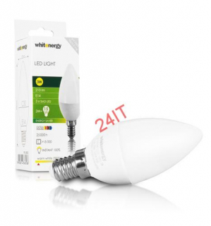 WHITENERGY LED žárovka, 3xSMD2835, C30, E14, 3W, bílá mléčná 09903