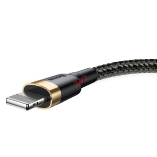 BASEUS kabel USB A na Lightning 2,4A 0,5m, opletený, zlatá-černá