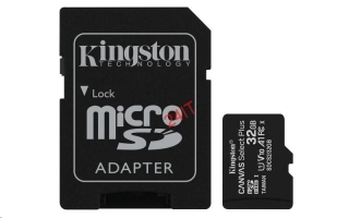 KINGSTON 32GB microSDHC Canvas Select Plus 100R A1 C10 Card + SD adaptér