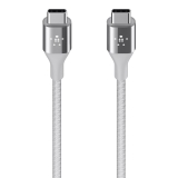 Fotografie KABEL Belkin Premium Kevlar USB-C to USB-C,1,2m, stříbrný