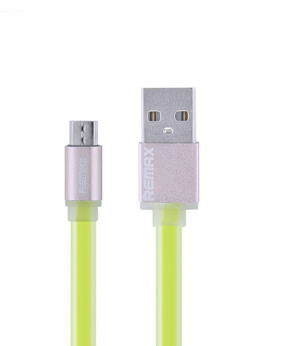Fotografie KABEL REMAX Colorful / USB 2.0 typ A samec na USB 2.0 micro-B / 1m / zelený