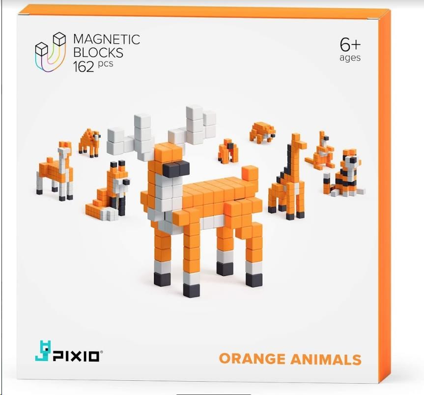 Fotografie PIXIO Orange Animals magnetická stavebnice