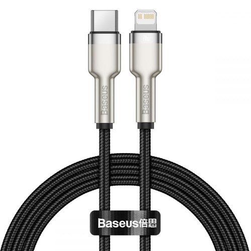 Fotografie BASEUS Cafule kabel USB C na Lightning PD 20W 1m, černý